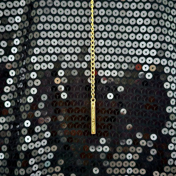Michael Kors Sequin Draped Cowl with MK Chain - Picture 9 of 14